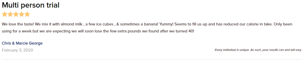 Happy customer's 5-star review stating that they're happy with their multi-person trial