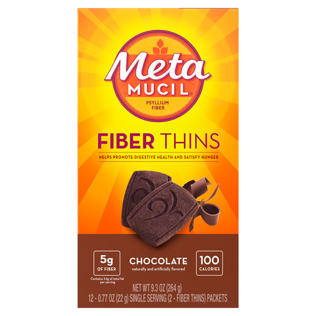 Metamucil Fiber Thins, chocolate flavored